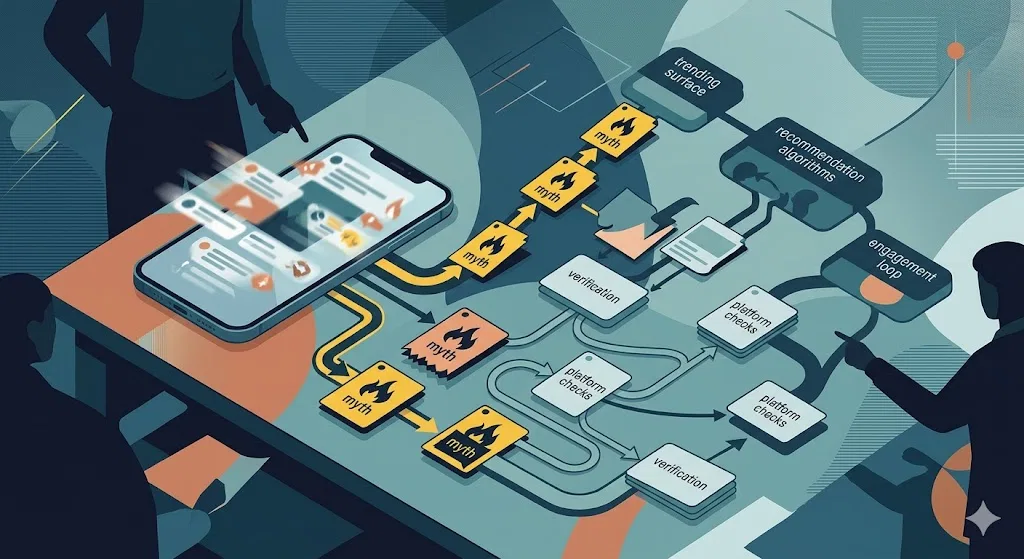 Overview image for How Platforms Help Myths Travel Faster | Mythcraft