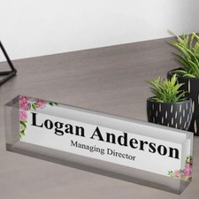 Listing image for Personalized Acrylic Name Plate Desk Sign Plaque Gift for Teacher Co-workers