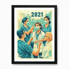 Listing image for Aihrgdesign A Hopeful Public Health Framed Wall Art Poster Canvas Print Picture