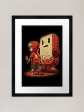 Listing image for The Tech-Savvy Boy Giant Phone Fram Framed Wall Art Poster Canvas Print Picture