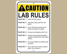 Listing image for Laboratory Rules Sign, Science Classroom Decor, High School College Lab Safety