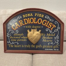 Listing image for Cardiologist Medical Sign Plaque 1997 Vintage 3D Heart D&S Decor Large