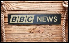 Listing image for BBC NEWS vintage style solid wood sign Wall Plaque antique old retro