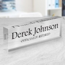 Listing image for Desk Plaque, Acrylic Name Plate for Desk, Teacher Name Plate Sign Acrylic Plaque