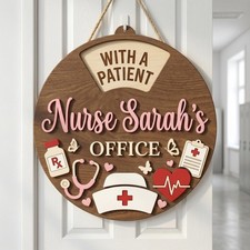 Listing image for Custom Rotating Nurse Name Sign, Personalized Medical Office Decor