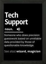 Listing image for Tech Support definition Framed Wall Art Poster Canvas Print Picture
