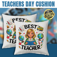 Listing image for Teacher’s Day Gift Cushion Cover Best Teacher Globe Pillowcase Classroom Decor
